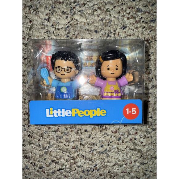 Fisher Price Little People 2pk Chef, Baker‎ Figures, HBW70/DVM92 NEW - Picture 1 of 2
